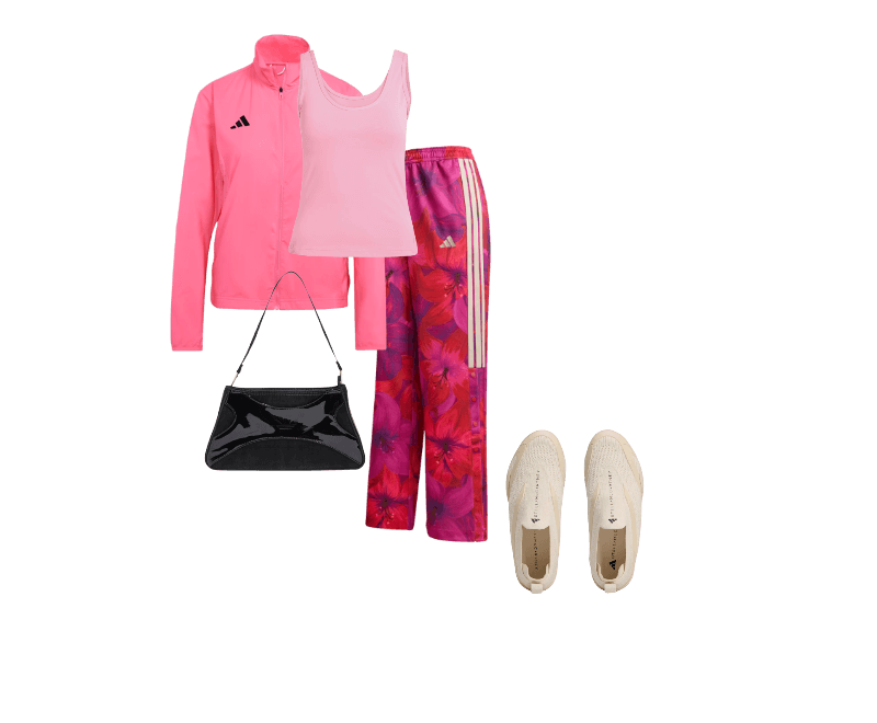 Look esportivo feminino para academia com jaqueta rosa
