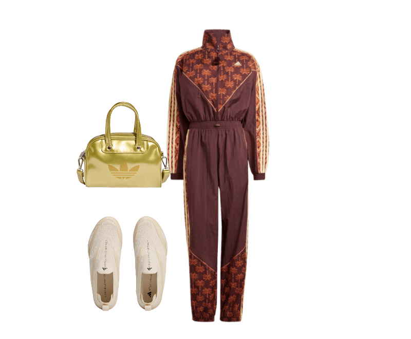 Macacão adidas x FARM Rio Premium ; adidas By Stella McCartney Taekwondo ; Minibolsa Bowling Adicolor