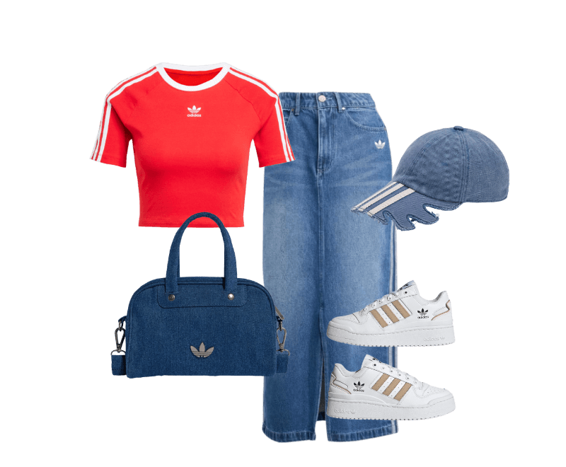 Look casual feminino com top vermelho
