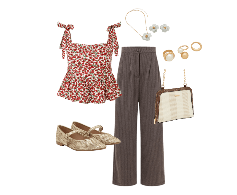 Look feminina casual com top floral