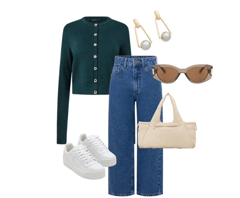 Look casual feminino com cardigan e jeans