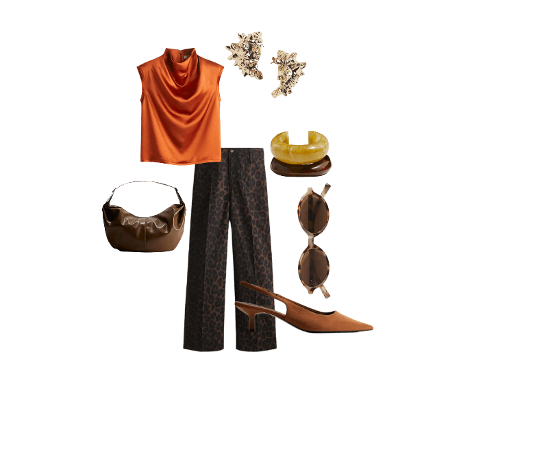 Look feminino casual com calça animal print