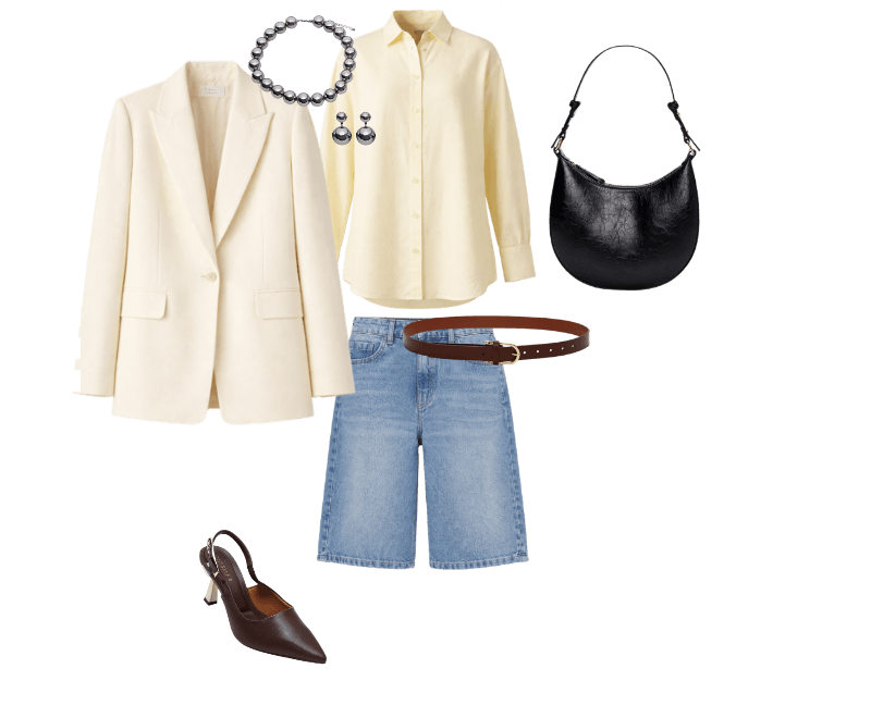 Look casual chic com bermuda jeans para dia a dia