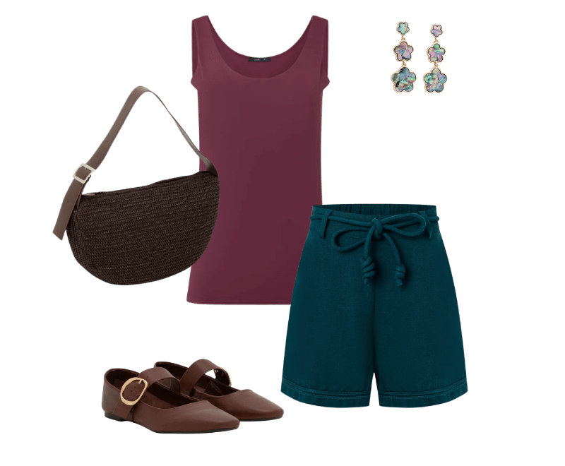 Look feminino casual para passeio com bermuda