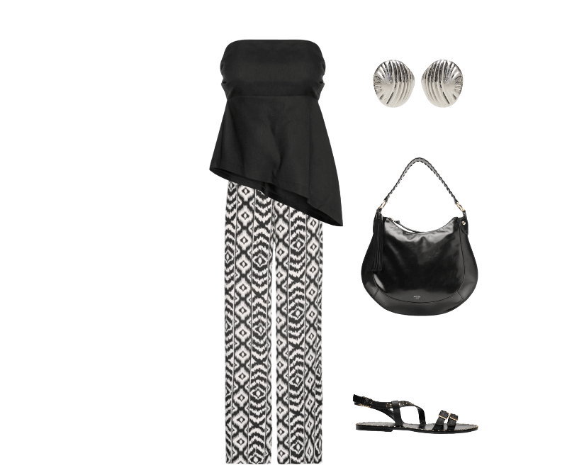 Look feminino casual chic para verão com blusa preta