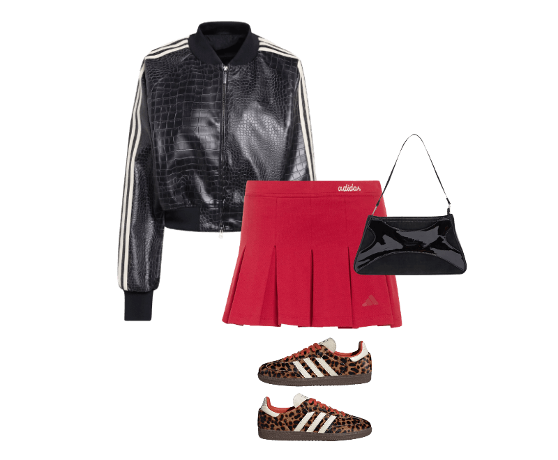 Look casual feminino com saia vermelha