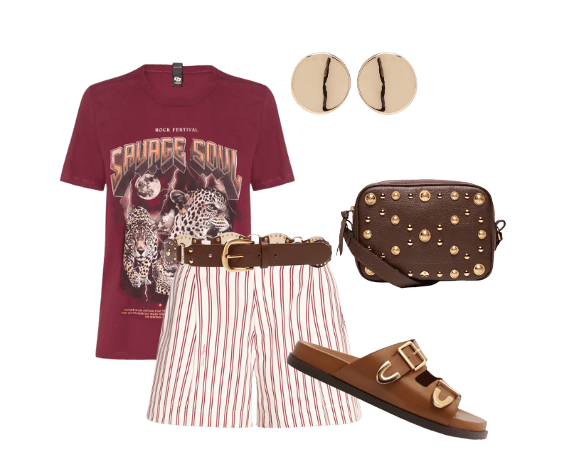 Look casual chic para festival com camiseta gráfica