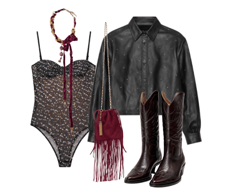 Look feminino para festival com jaqueta preta