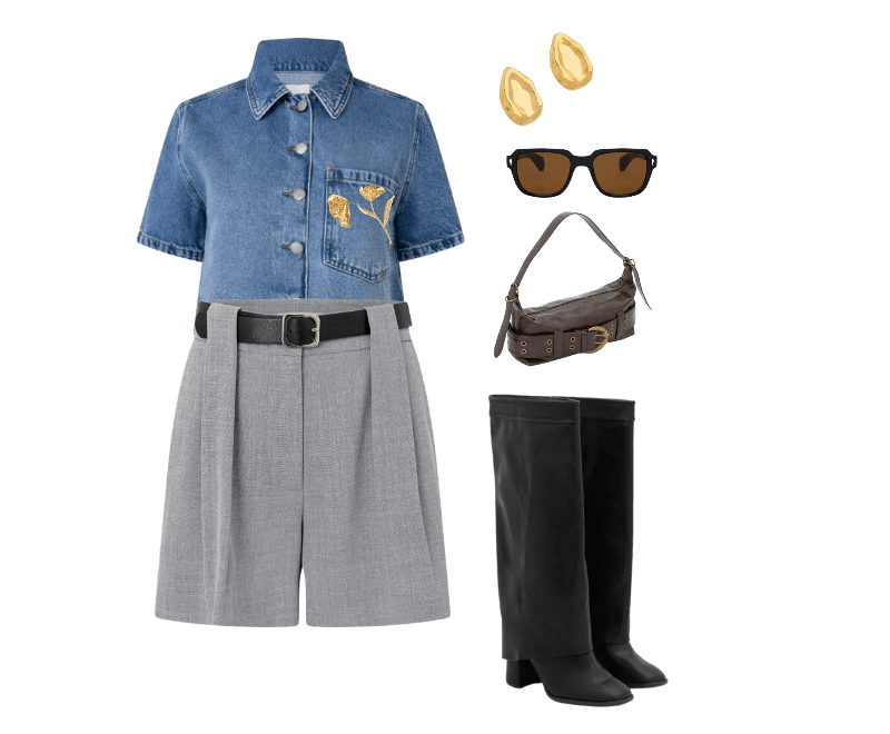 Look casual feminino com camisa denim