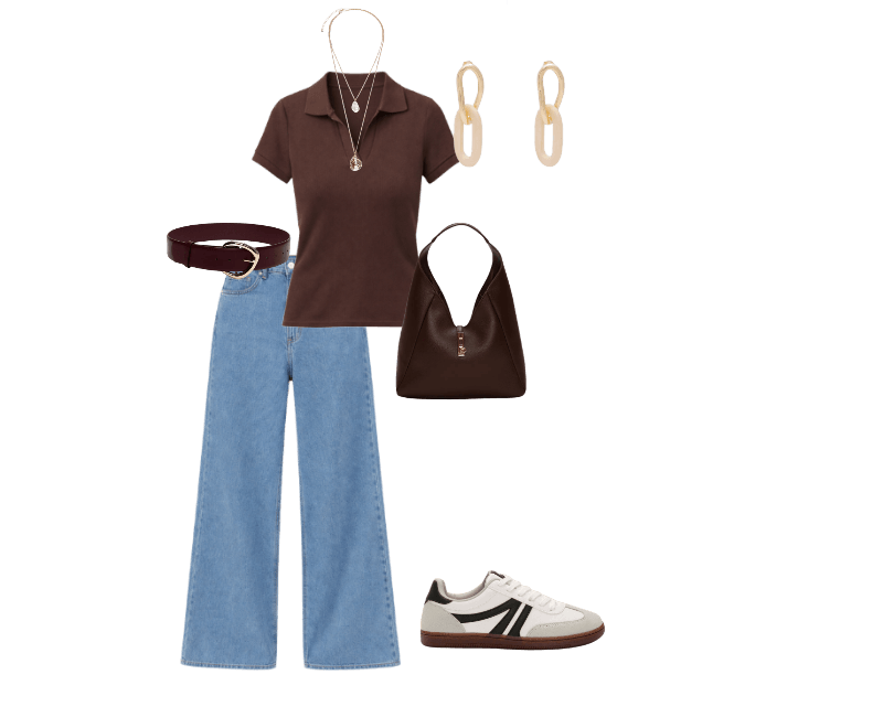 Look casual de verão com polo marrom