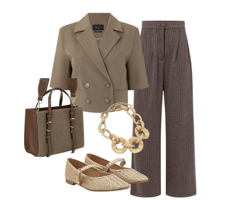 Look feminino casual chic com blazer cropped