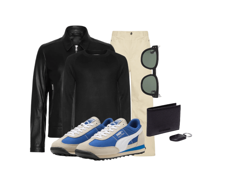 Tênis Masculino Easy Rider Grit & Glory Azul Puma ; Jaqueta Masculina De Couro H-Mapson Preto Boss ; Suéter Masculino Com Recortes Gola Redonda Preto '2 Essential ; Kit Presente Chaveiro E Carteira Preto Emporio Armani ; Calça Masculina Premium Essentials Washed Marrom Adidas Originals ; Óculos De Sol Unissex Mega Hawkeye Preto Ray-ban