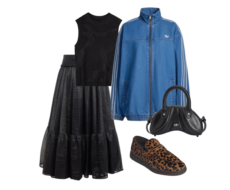 Colete Malha Y-3 ; Bolsa adidas Originals by Avavav Mini Sculpted ; TÊNIS HANDBALL SPEZIAL ; Saia Maxi Waistband Tulle ; JAQUETA JEANS FIREBIRD ADILENIUM