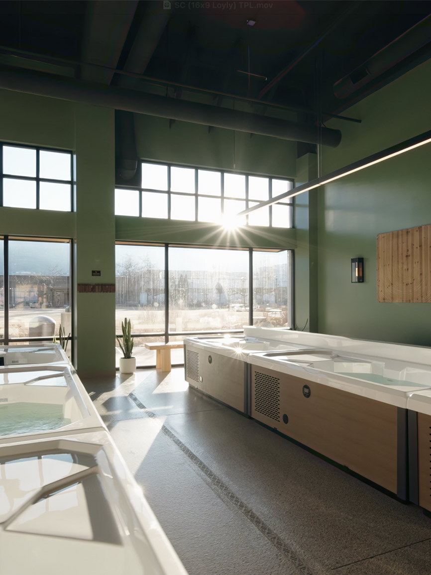 Individual cold plunge tub at Löyly Nordic Spa