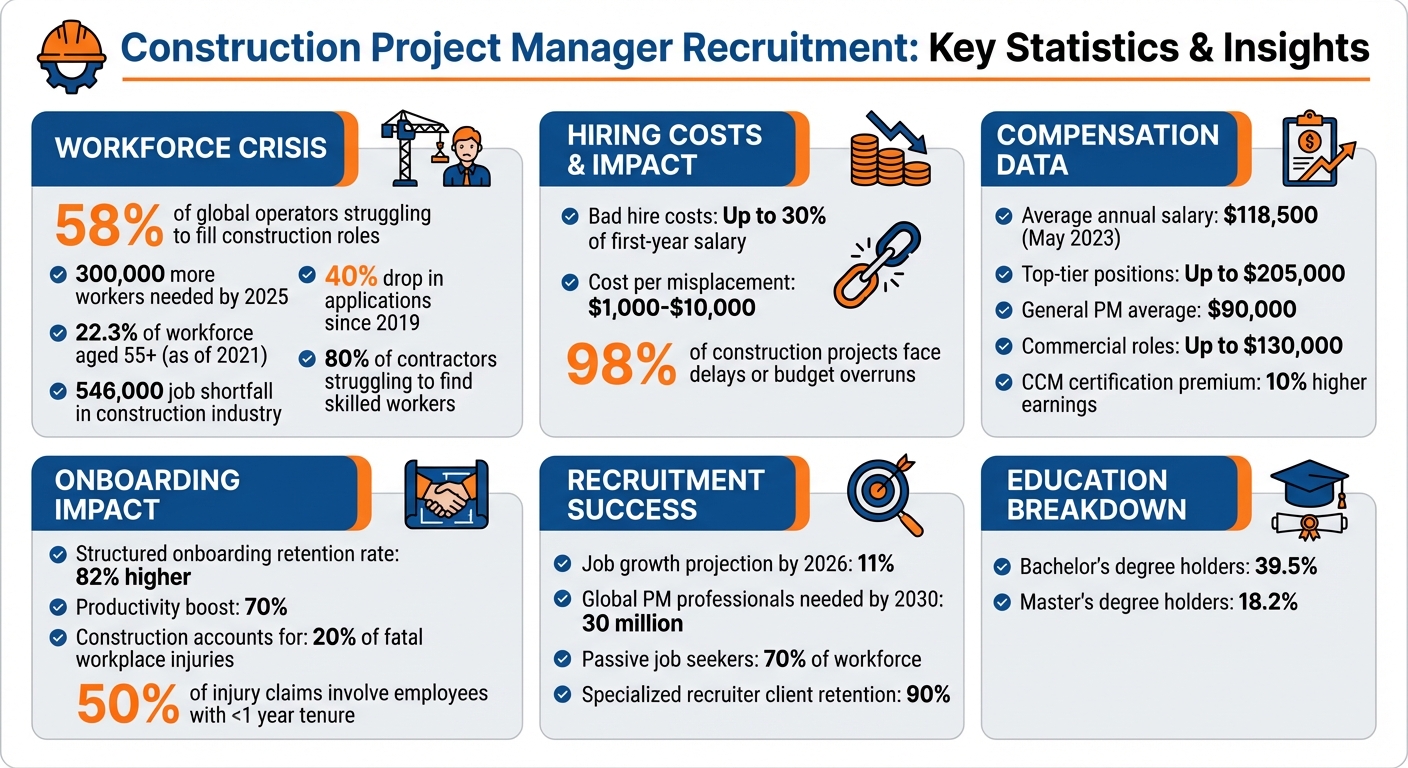 Construction Project Manager Hiring Statistics and Key Metrics 2024-2025