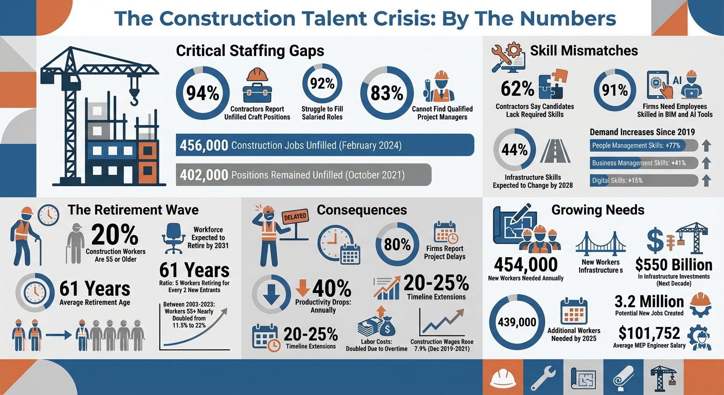Construction Industry PM and MEP Talent Shortage Statistics 2024