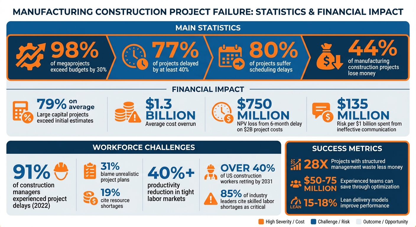 Manufacturing Construction Project Failure Statistics and Financial Impact