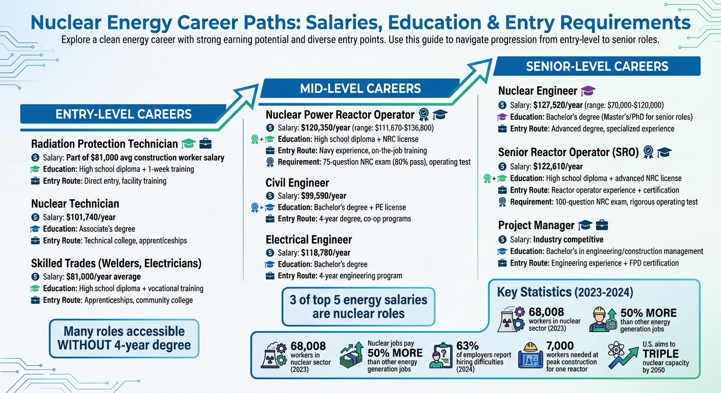 Nuclear Energy Career Paths: Salaries, Education Requirements, and Entry Routes