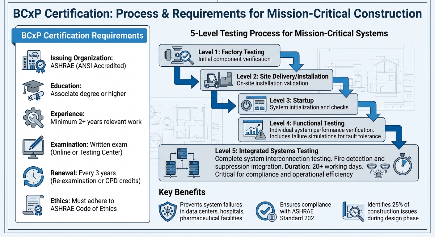 BCxP Certification Requirements and 5-Level Testing Process for Mission-Critical Systems
