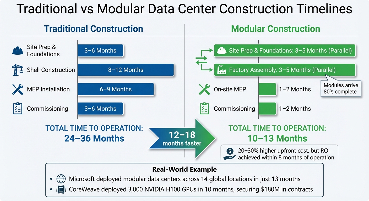 Traditional vs Modular Data Center Construction Timeline Comparison
