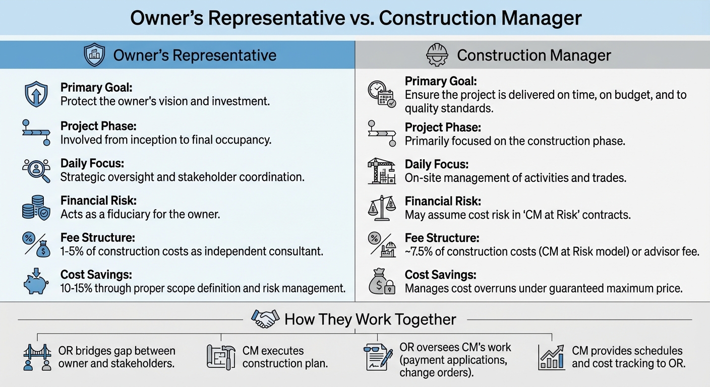 Owner's Representative vs Construction Manager: Key Differences