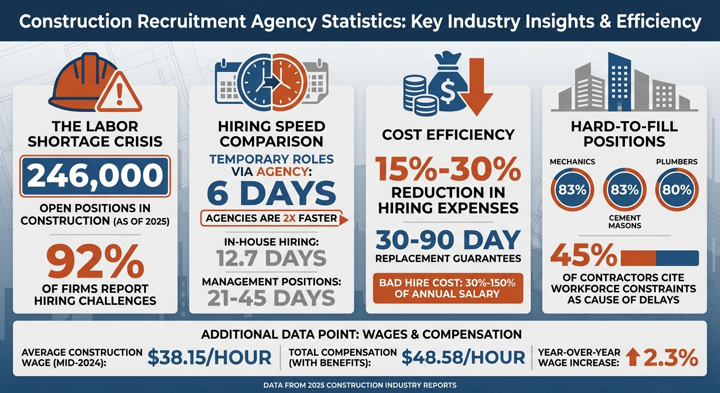 Construction Recruitment Statistics: Labor Shortage, Hiring Speed, and Cost Savings
