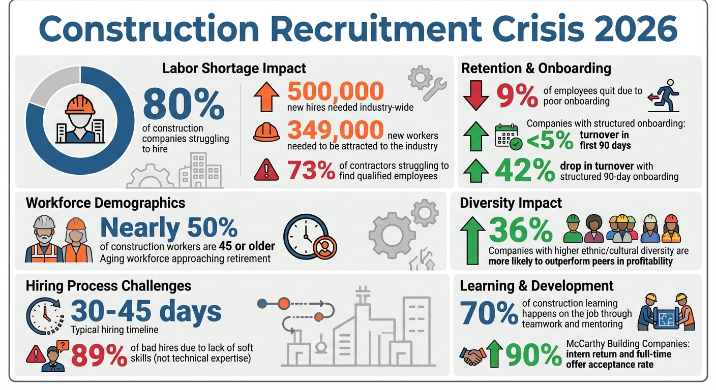 Construction Industry Labor Shortage Statistics and Key Hiring Challenges 2026