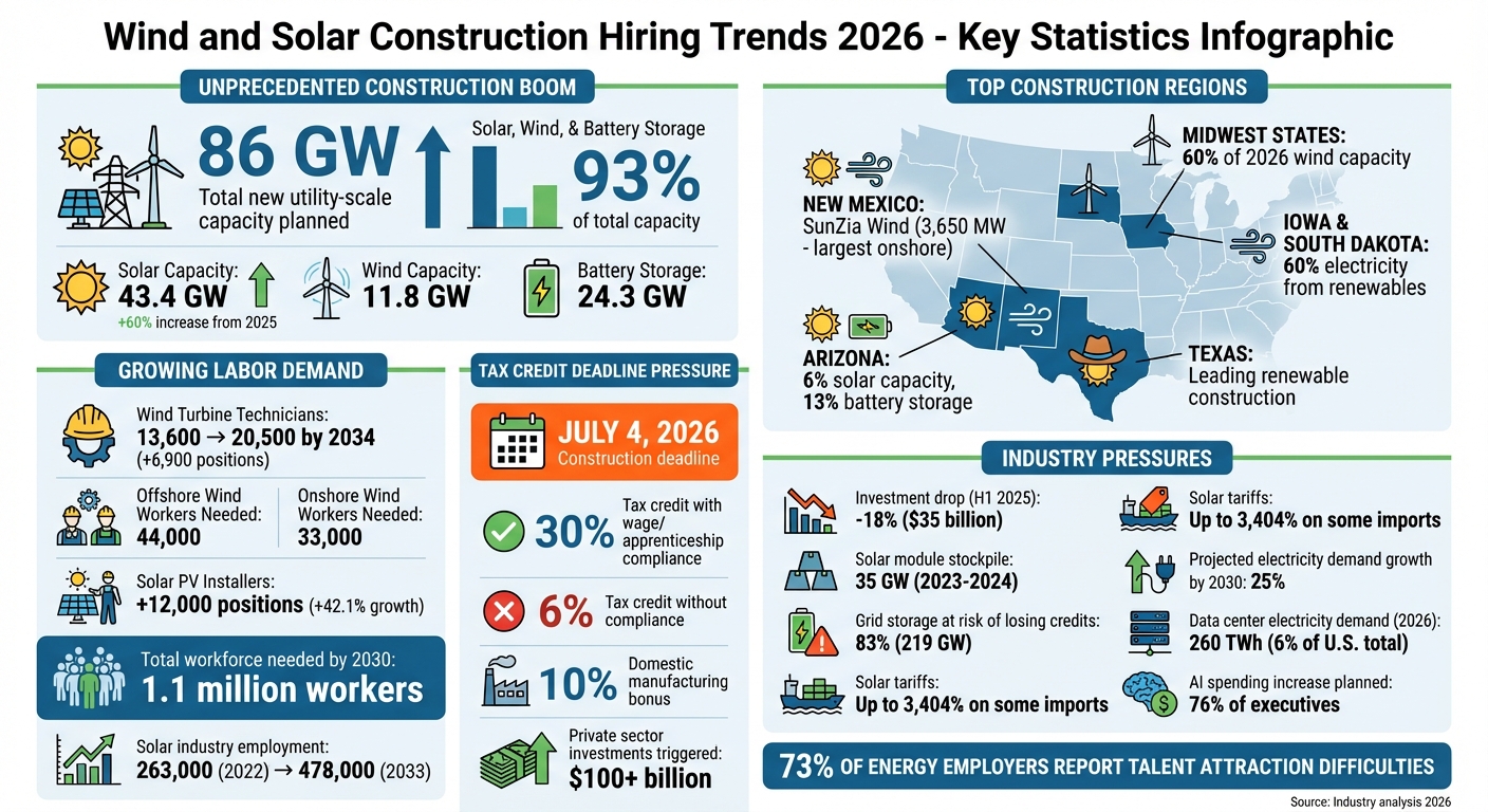 Wind and Solar Construction Workforce Outlook 2026: Key Statistics and Growth Projections