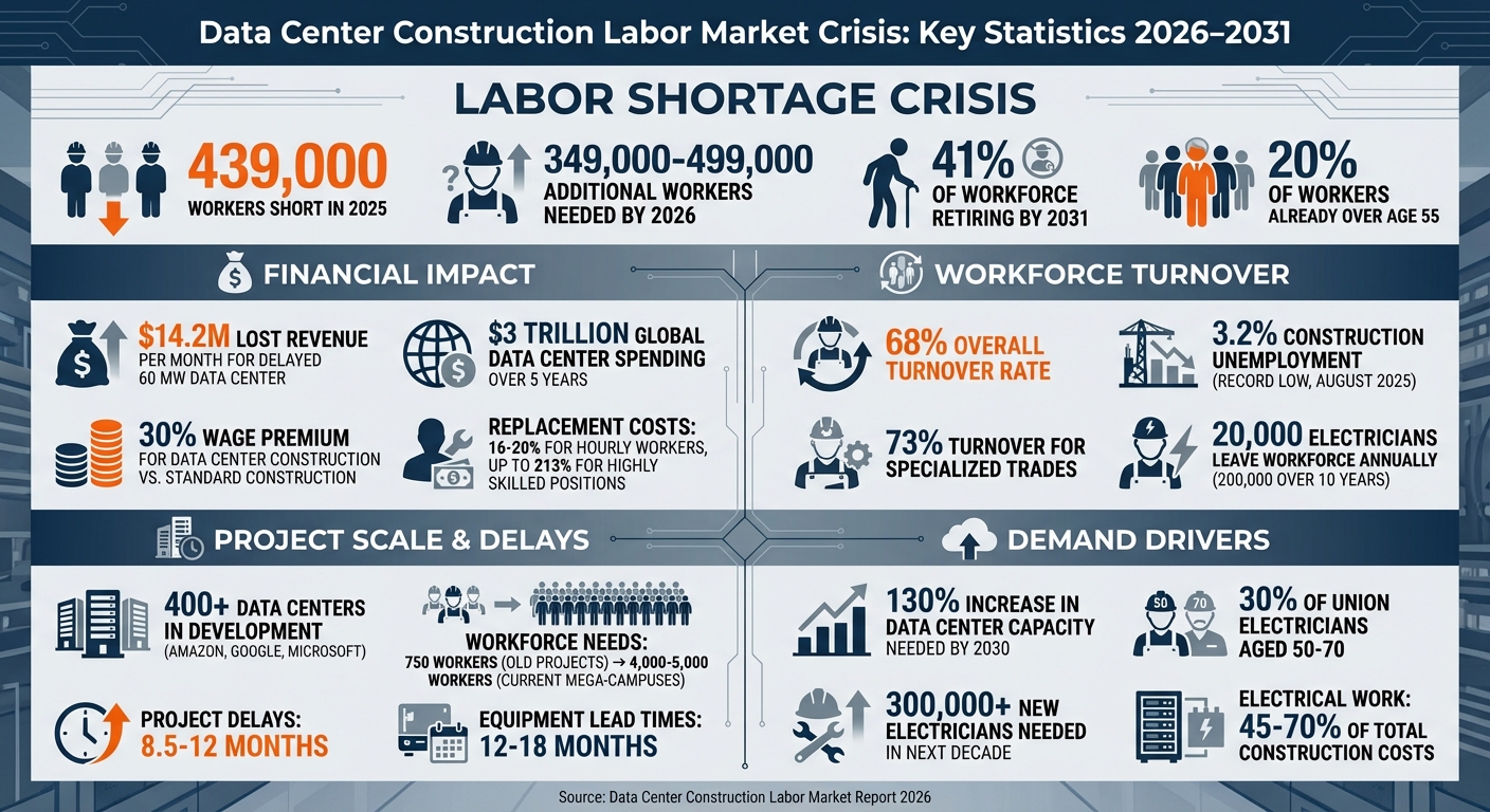 Data Center Construction Labor Shortage Statistics 2026-2031