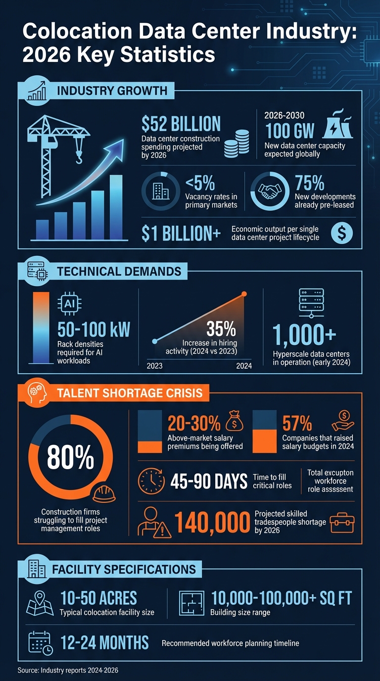 Colocation Data Center Industry Growth and Talent Shortage Statistics 2026