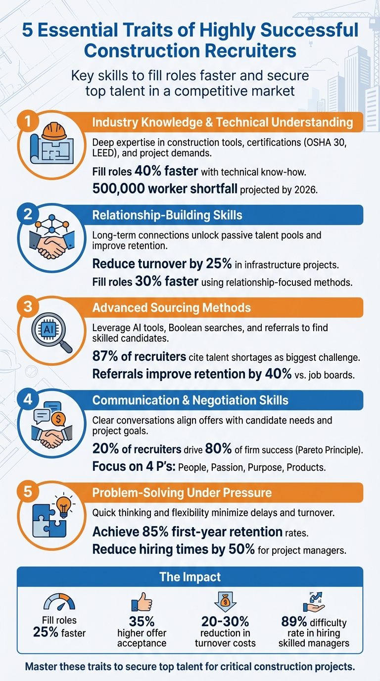5 Essential Traits of Successful Construction Recruiters with Key Statistics