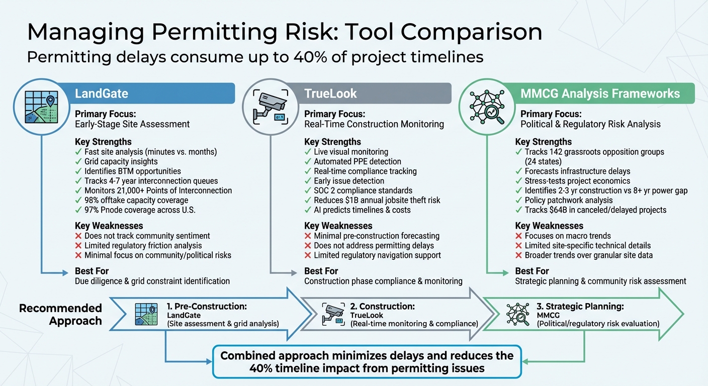 Comparison of Three Data-Driven Tools for Managing Permitting Risk on Hyperscale Projects