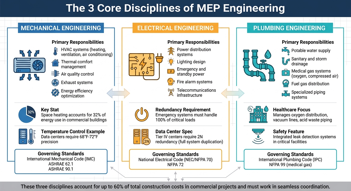 MEP Engineering Disciplines: Responsibilities and Standards Comparison
