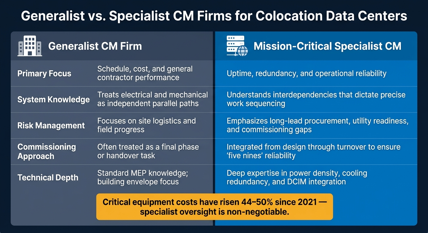 Generalist vs. Specialist CM Firms for Colocation Data Centers
