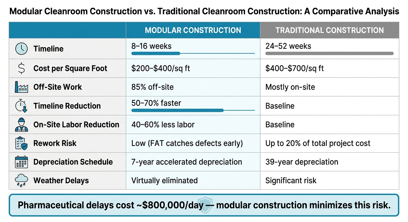 Modular vs. Traditional Cleanroom Construction: Cost, Time & Quality Compared
