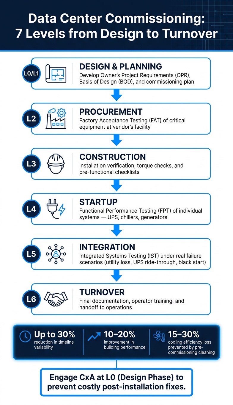 Data Center Commissioning Levels: From Design to Turnover