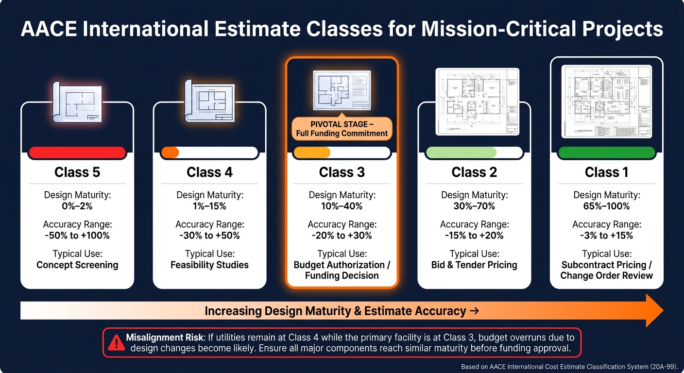 AACE Estimate Classes: Accuracy & Design Maturity for Mission-Critical Projects