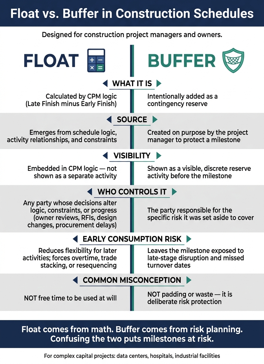 Float vs. Buffer in Construction Schedules: Key Differences Explained