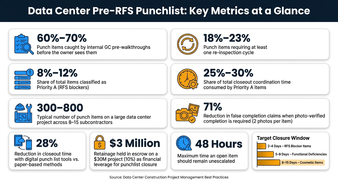 Data Center Punchlist by the Numbers: Key Pre-RFS Metrics
