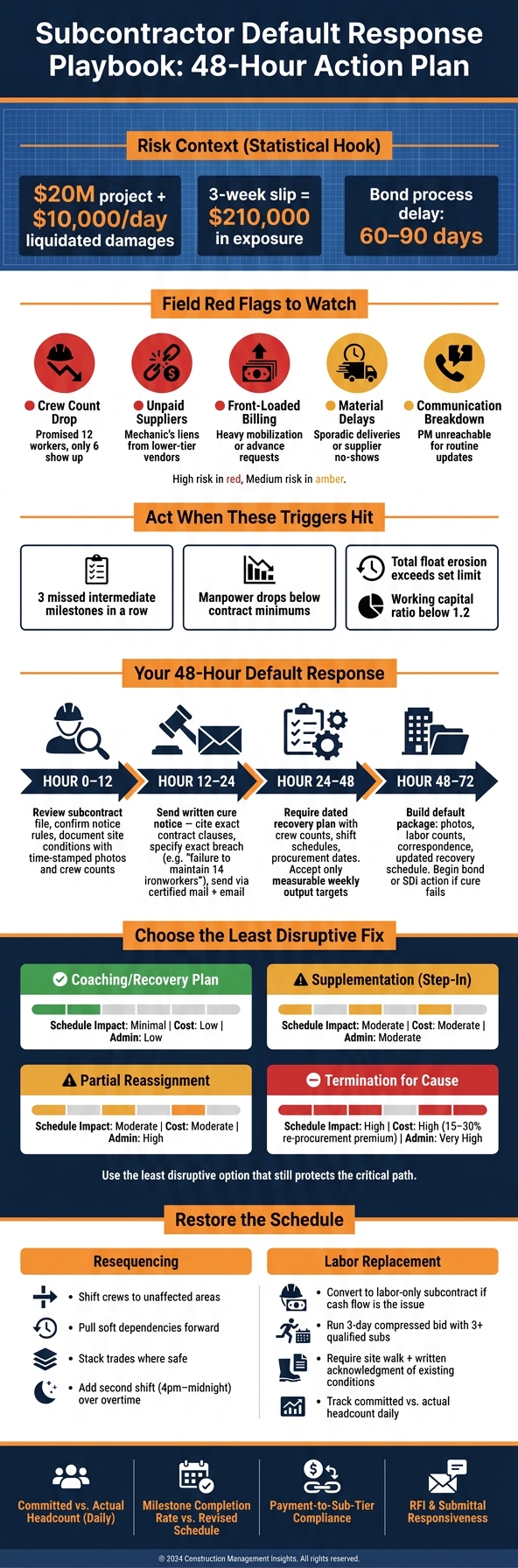 Subcontractor Default Response Playbook: 48-Hour Action Plan