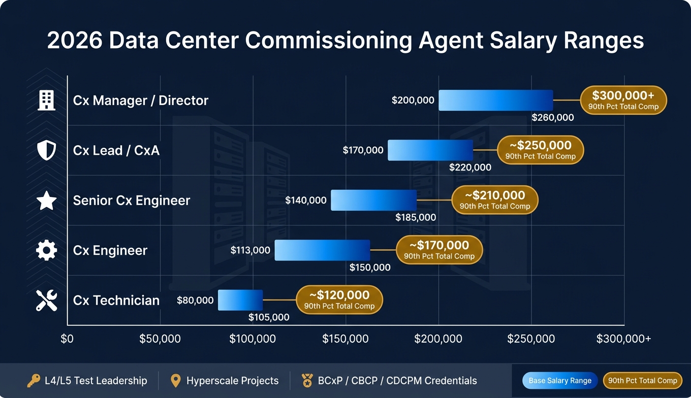 Data Center Commissioning Agent: 2026 Salary by Experience Level