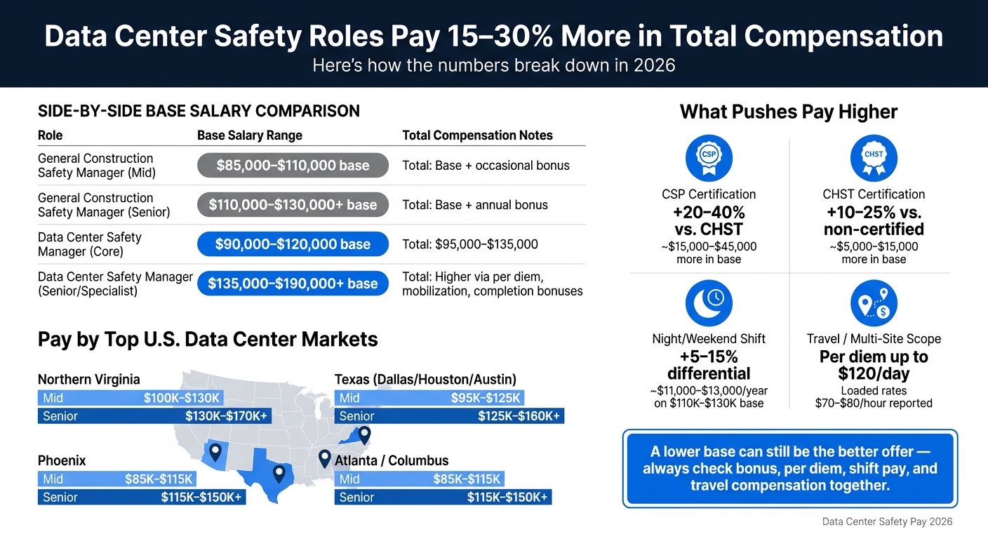 Data Center vs. General Construction Safety Manager Salary 2026