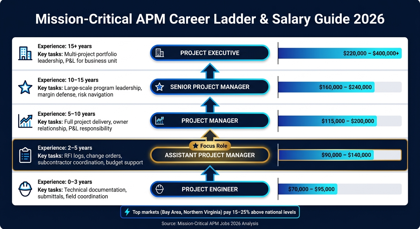 Mission-Critical Construction APM Career Ladder & Salary Guide 2026