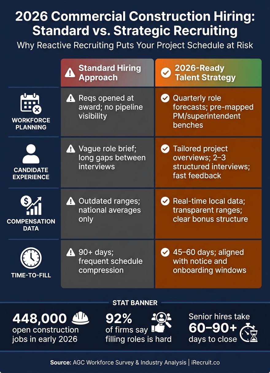 2026 Commercial Construction Hiring: Standard vs. Strategic Recruiting