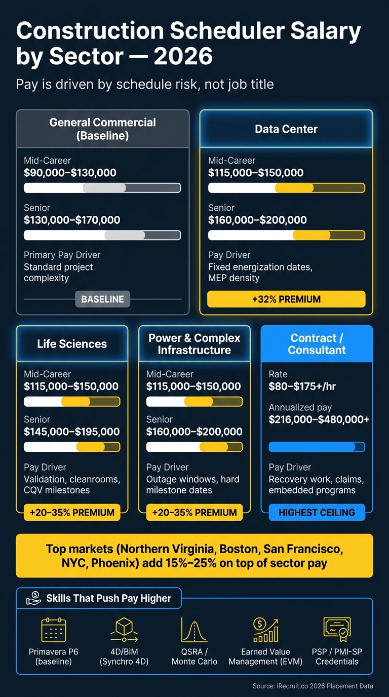 Construction Scheduler Salary by Sector 2026
