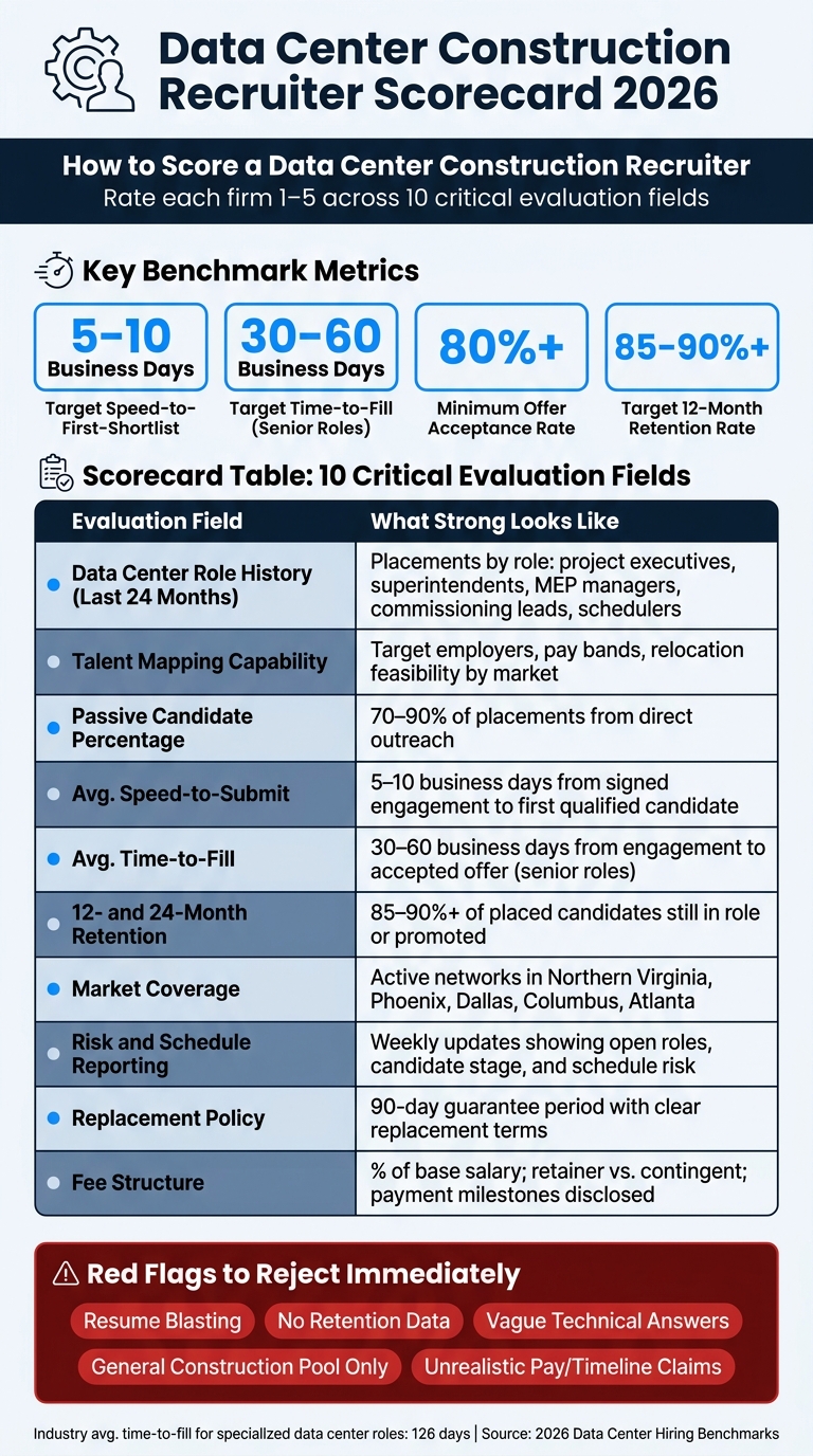Data Center Construction Recruiter Evaluation Scorecard 2026
