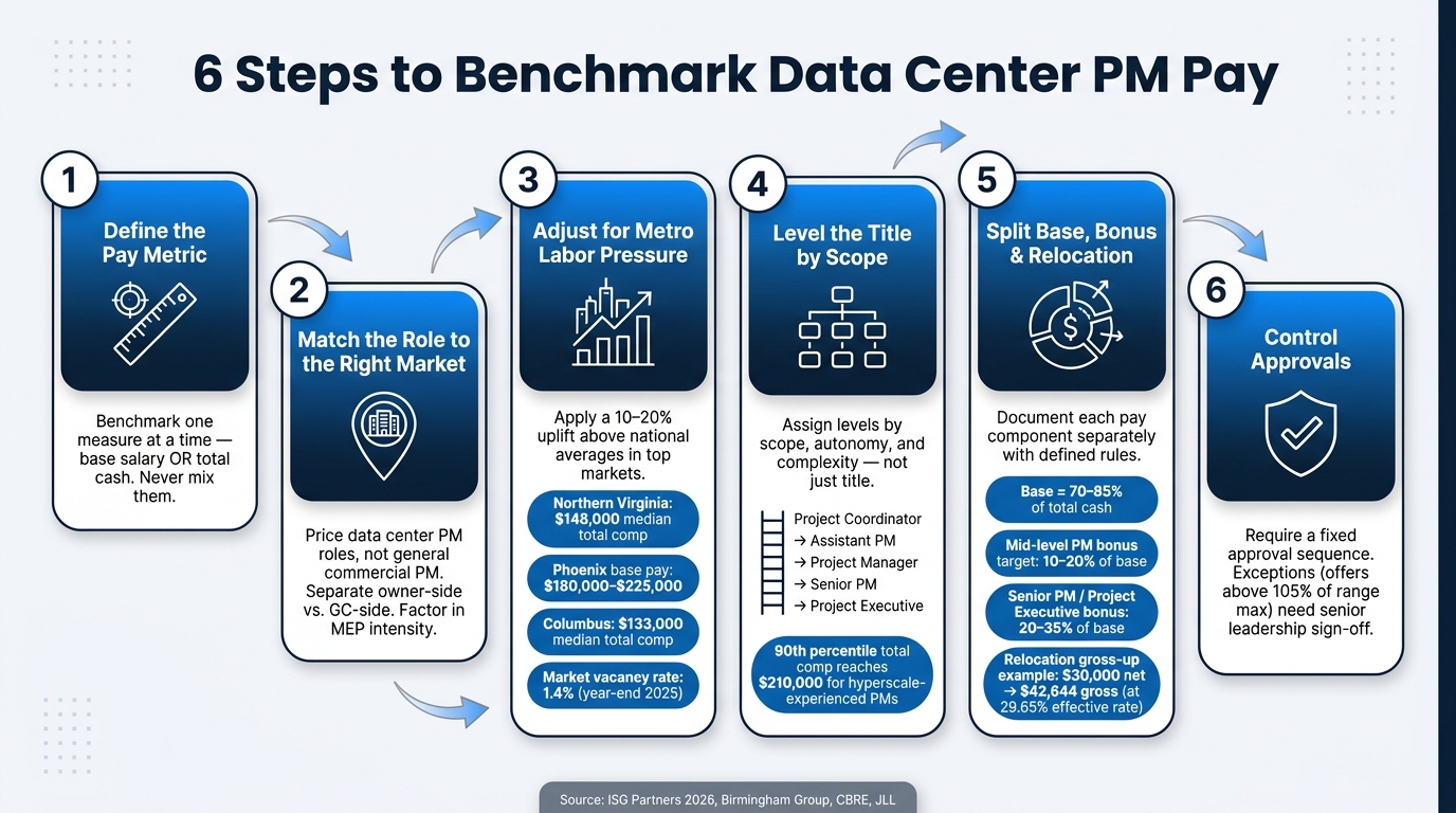6-Step Data Center PM Pay Benchmarking Process