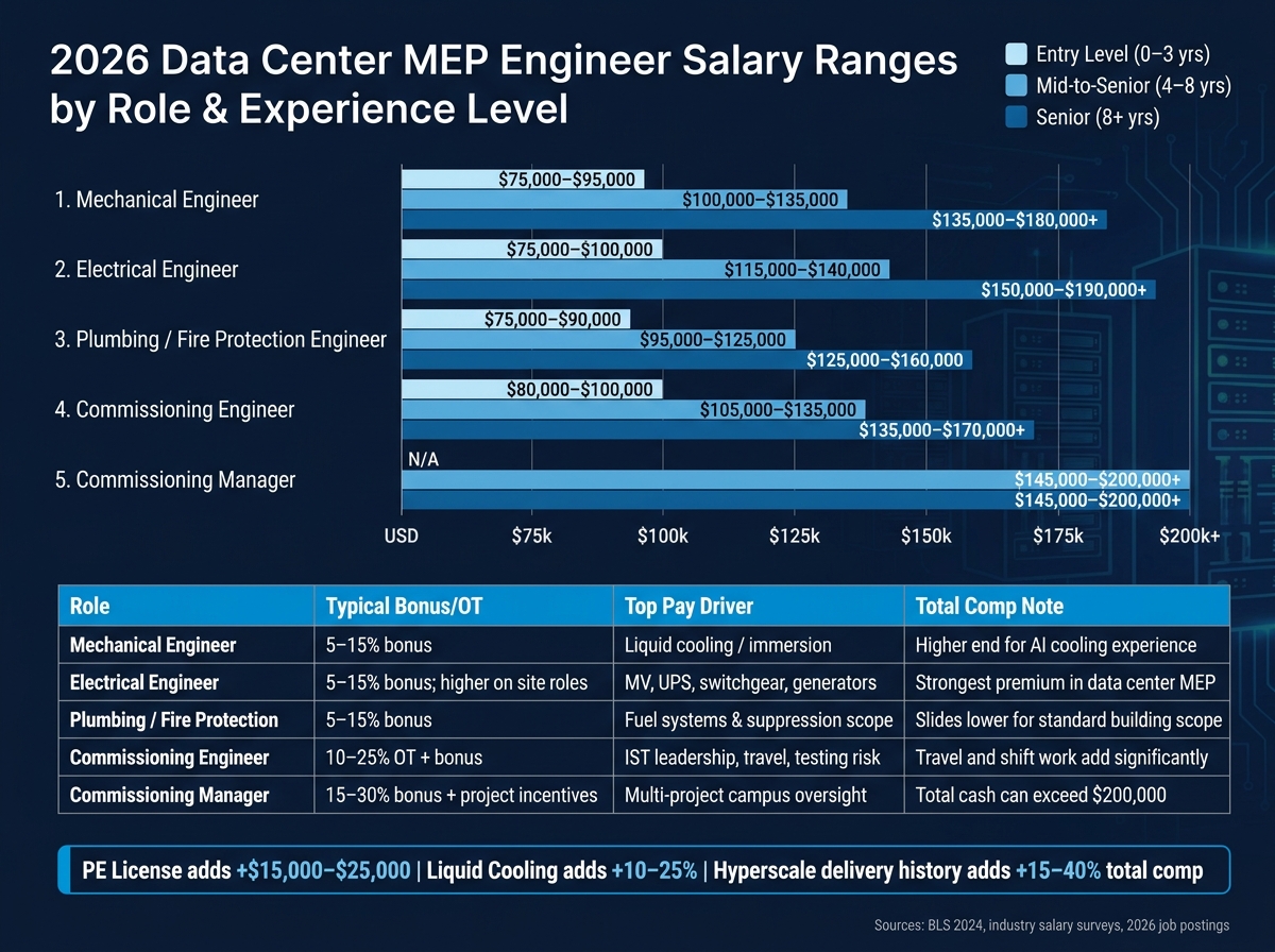 2026 Data Center MEP Engineer Salary by Role & Experience Level