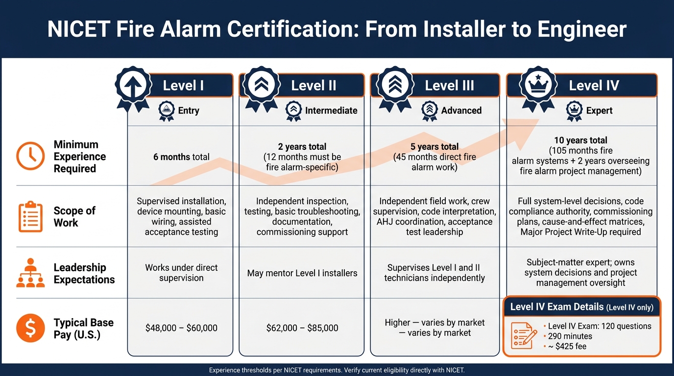 NICET Certification Levels: Requirements, Responsibilities & Pay