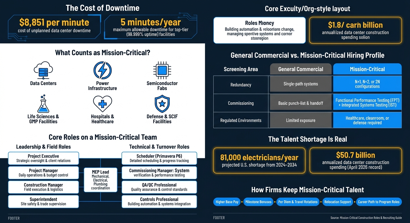 Mission-Critical Construction: Key Roles, Risks & Hiring Standards
